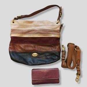 NWOT Fossil Crossbody Shoulder bag & trifold wallet set